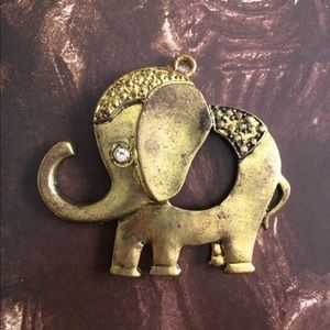 Handmade Gold Tone Elephant Pendant
